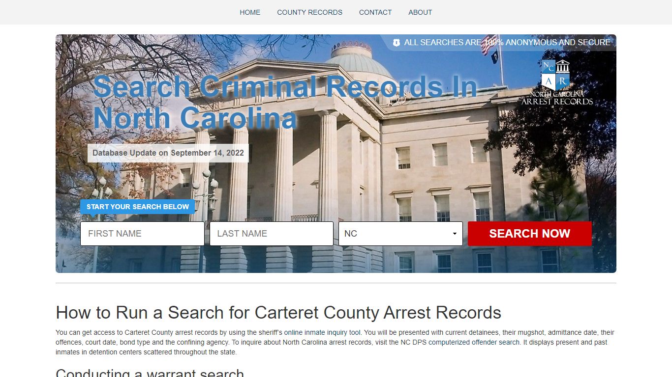 Carteret County Arrest Records Search