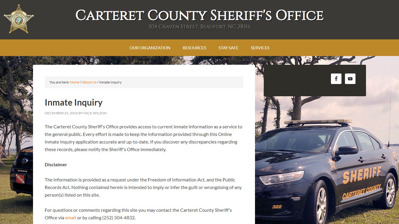 Inmate Inquiry - Carteret County Sheriff's Office